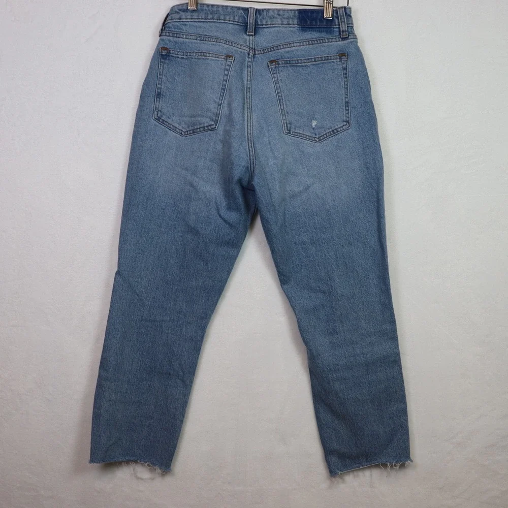 ABERCROMBIE & FITCH‎ Blue Curve Love High Rise Mom Distressed Jeans 29/8S